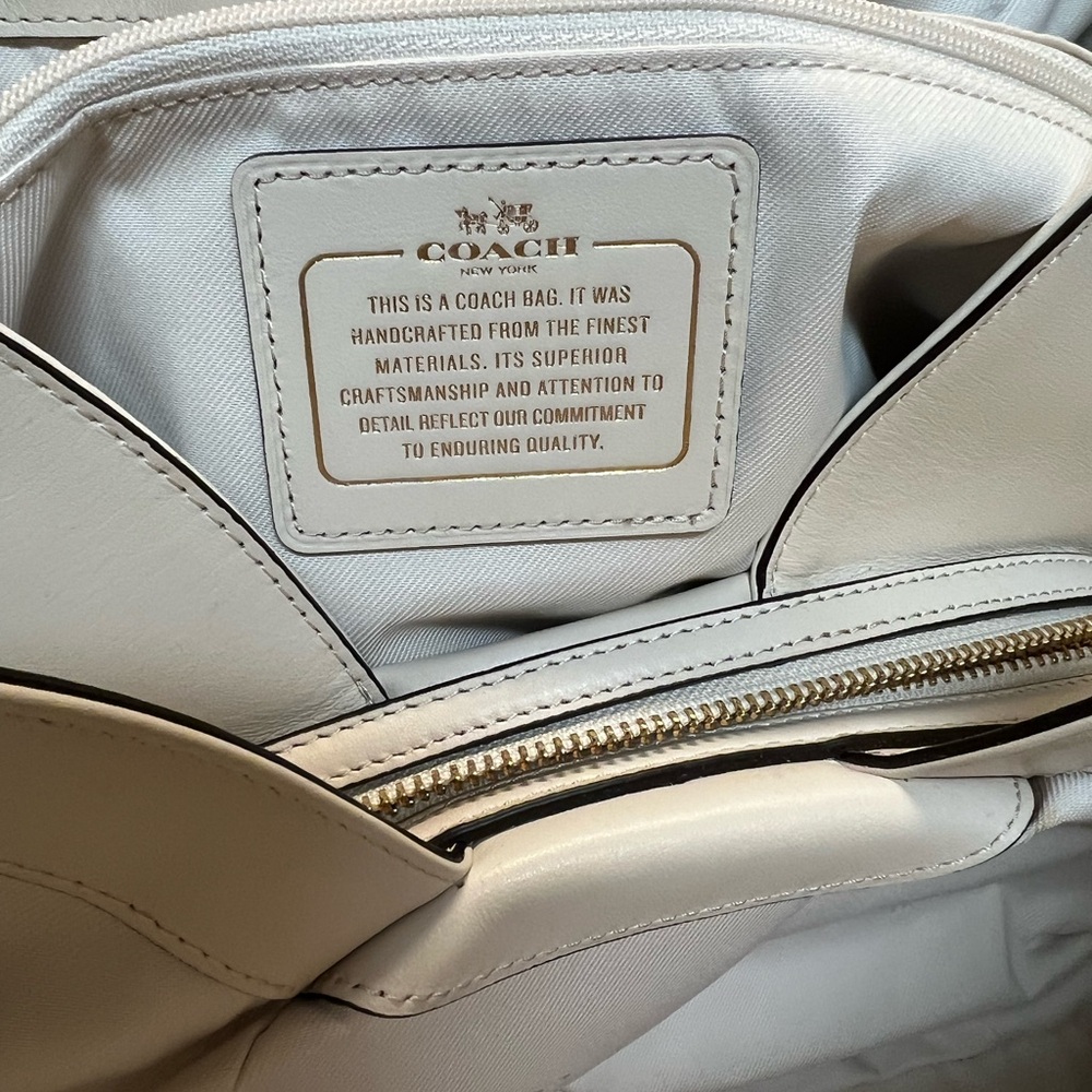 Coach Ivory Croc-Embossed Shoulder Bag - Picture 5 of 9